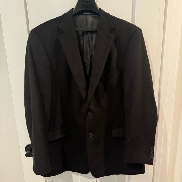 NWOT Turnbury 100% Black Camel Hair Sport Jacket Blazer Sz 46L - Picture 1 of 9